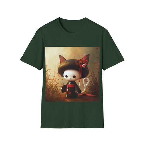 Kuromi Hello Kitty Charcoal Tee: Edgy Dark Side Graphic T-shirt