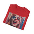 Harley Quinn Charcoal T-Shirt with Vibrant, Chaotic Design.