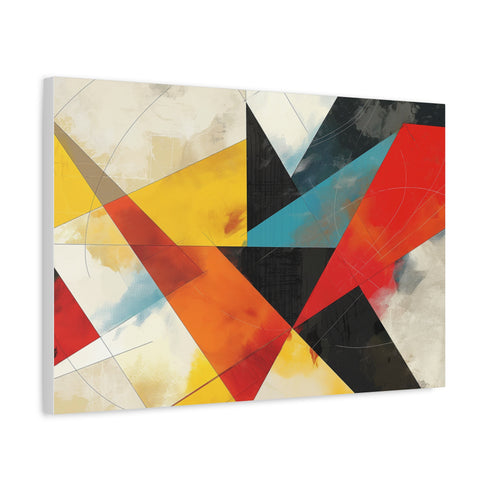 Abstract Geometric Shapes — Canvas Wall Art — Side Profile & Stretched Corner Detail