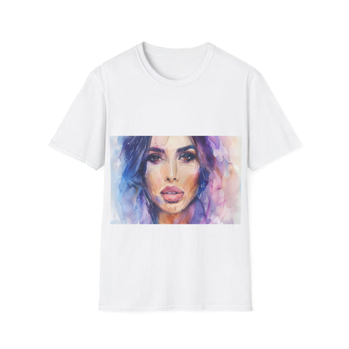 Charcoal Kim K watercolor tee with regular fit depicting unique fashion design