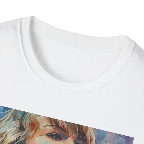 Black watercolor Taylor Swift concert tee, crew neck, regular fit.