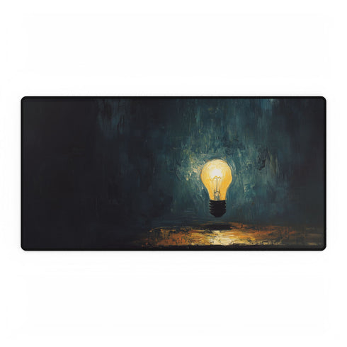 A Single Lightbulb Illuminating a Dark Room Symboli Gaming XXL Extended Desk Mat