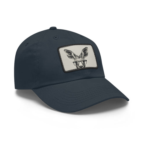 Kangaroo Cool Hipster Cap with Glasses in White Light Brown.
