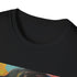 Charcoal cotton t-shirt with vibrant pop art portrait regular fit