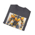 Charcoal cotton crew neck t-shirt with vibrant Bumblebee design