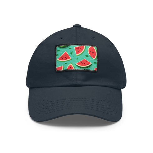 Bacano Go Watermelon Delight Hawaiian Cap, White Cotton Unisex Rectangle Hat