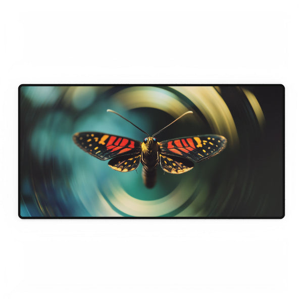 Moth Flying through Quantum Rings Gaming XXL Extended Desk Mat