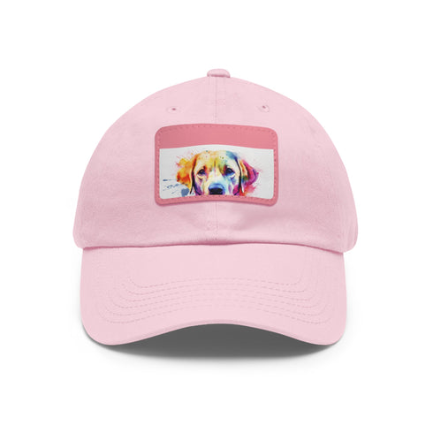 Labrador Baseball Cap: White cap with cute Labrador patch.