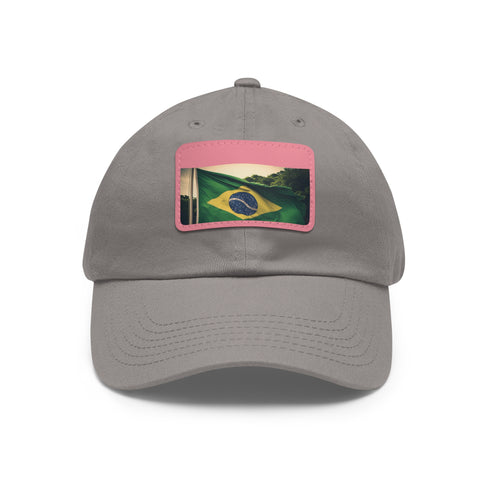 Brasilian Pride Flag Cap with Light Brown Rectangle Patch for Unisex