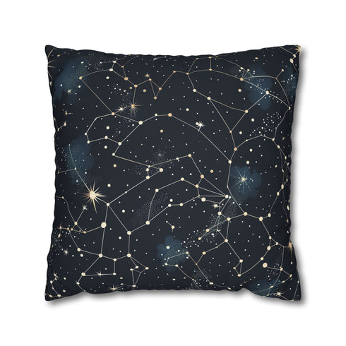 Transform your bedroom with Cosmic Dream Pillowcase featuring constellation stars pattern for dreamy nights
