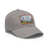 Swiss Alps watercolor cap with white/light brown rectangle patch.