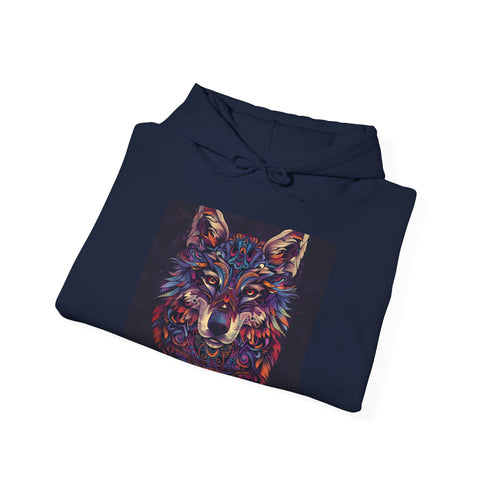Wild Wisdom Animal Spirit Hoodie Navy S Unisex Regular Fit.