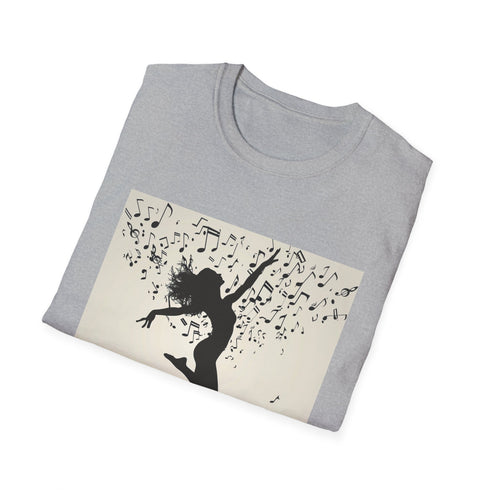 Dancer silhouette t-shirt in charcoal, regular fit, perfect for dance enthusiasts.