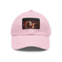 Harry Styles baseball cap in white with light brown rectangular patch.