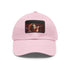 Harry Styles white cotton baseball cap with light brown rectangle patch.