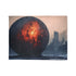 Lava Sphere Orbiting Frozen City Plush Fleece Throw Blanket