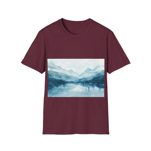 Alaska Beauty Watercolor Tee in Charcoal, size S Regular fit.