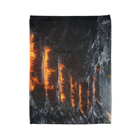 Lava Staircase in Frozen Jungle Plush Fleece Throw Blanket