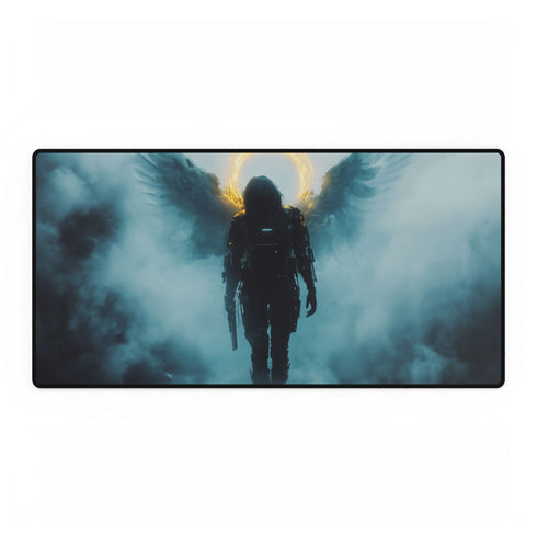 Cyberpunk Angel Walking through Fog Gaming XXL Extended Desk Mat