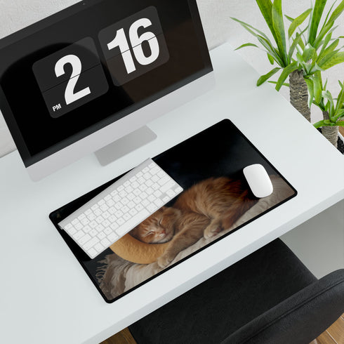 Celestial Cat Sleeping on Crescent Moon XXL Extended Desk Mat – Prints With Passion (View 7)