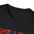 Charcoal cotton tee with crimson rose print crew neck regular fit