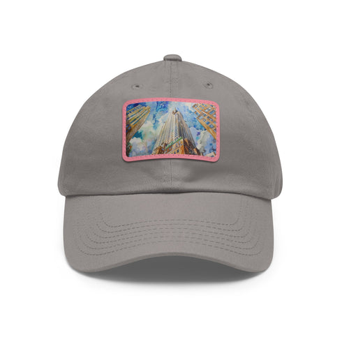 Chrysler Skyline Watercolor Cap in White with Light Brown Patch