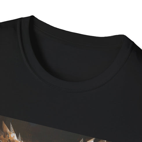 Steampunk owl charcoal t-shirt with intricate gear pattern and soft cotton feel
