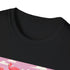 Charcoal T-shirt with pink flamingo design in breathable cotton fabric