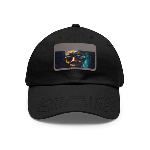 Vibrant neon watercolor baseball cap with light brown rectangle patch.