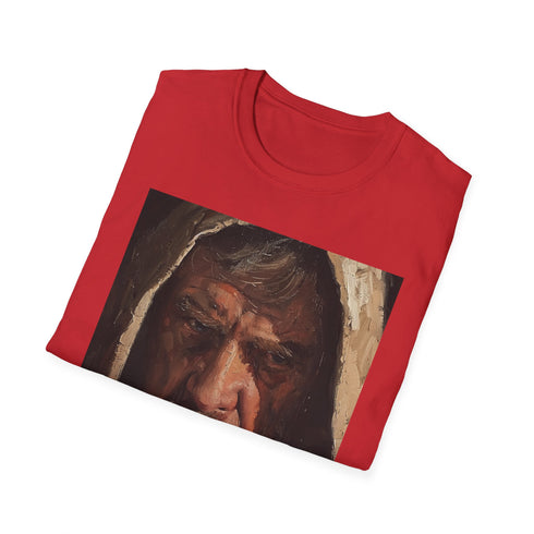 Charcoal crew neck cotton T-shirt featuring vibrant Obi-Wan Kenobi painting design