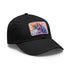 Magical watercolor unicorn baseball cap in white with light brown patch