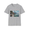 Charcoal crew neck T-shirt with vibrant Guatemalan tapestry graphic