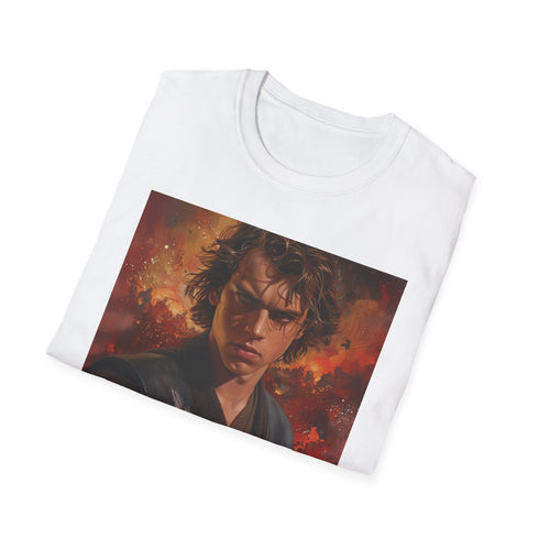 Charcoal cotton T-shirt featuring vibrant Anakin Skywalker painting regular fit