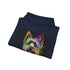 Watercolor Tiny Yorkie Navy Hoodie, Yorkie Illustration, Regular Fit.
