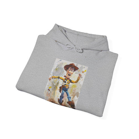Navy Woody Toy Story hoodie with heartwarming print.