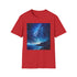 Charcoal cotton t-shirt with vibrant Milky Way galaxy painting