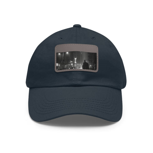 Dark Knight Gotham City Cap, white/light brown patch, rectangular shape.