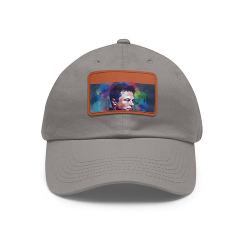 Neon Dreams Elon Musk Watercolor Baseball Cap White Rectangle Shape Unisex