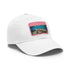 Stylish white cotton baseball cap with Great Barrier Reef coral design.