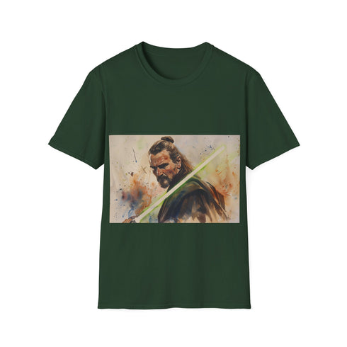 Legendary Jedi QuiGon Jinn Charcoal crew neck cotton t-shirt.