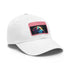 Labrador Love Baseball Cap in white with light brown rectangle patch.