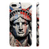 Alt text: Abstract Americana Line Art Flag Phone Case - High-quality, versatile, and stylish phone case featuring a unique abstract interpretation of the American flag in bold linework and vibrant colors. Perfect for showing American pride in a modern and artistic way. Makes a great gift for all seasons. Shop the rest of BenCPrints collection at printswithpassion.com