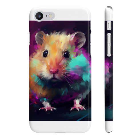 Neon Hamster Phone Case: Slim Glossy iPhone 7/8 Plus Cover