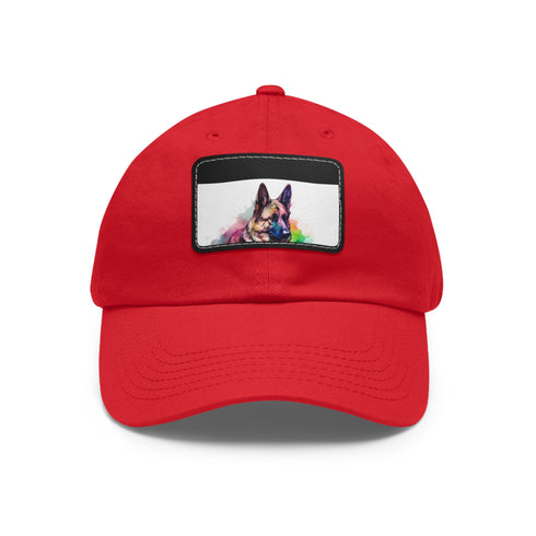 German Shepherd PupPrint White Cotton Baseball Cap Vegan Unisex Hat