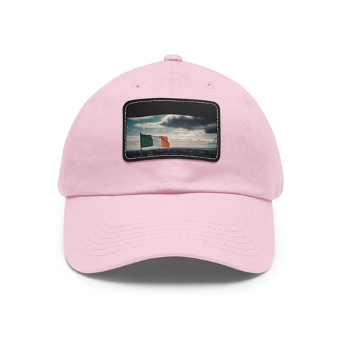 Emerald Isle Pride Baseball Cap, White with Light Brown Patch, Unisex