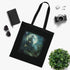 Moonlit Castle Tote Bag in Black Cotton with Dreamy Castle Design