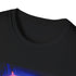 Charcoal neon-lit tropical cocktail t-shirt soft breathable cotton crew neck design