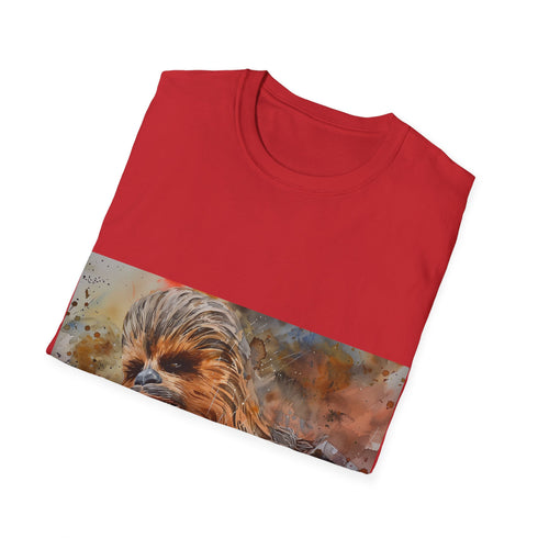 Chewbacca watercolor t-shirt in charcoal, crew neck, DTG printed.
