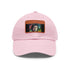 Neon watercolor Paul McCartney baseball cap with light brown patch.