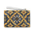 Artisan tile clutch bag with traditional seamless pattern for sophisticated style.